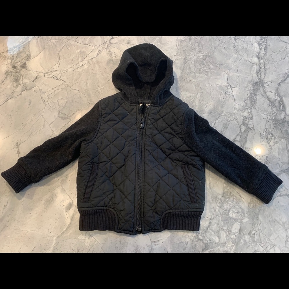 2T Old Navy black fleece/quilted jacket